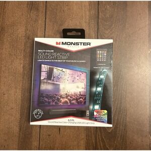 Monster Multi Color Sound Reactive LED Strip 6.5 Ft Remote USB Powered